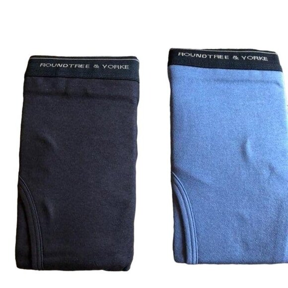 Roundtree Yorke Boxer Briefs 2-Pack Size 52 Big Man Blue Navy Cotton NEW - Picture 2 of 6